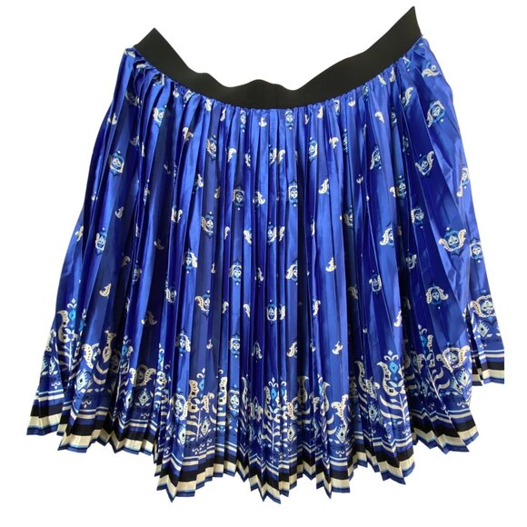 Lane Bryant‎ Blue Paisley Pleated Plus Size 28 Skirt Whimsical Bohemian - Picture 2 of 6
